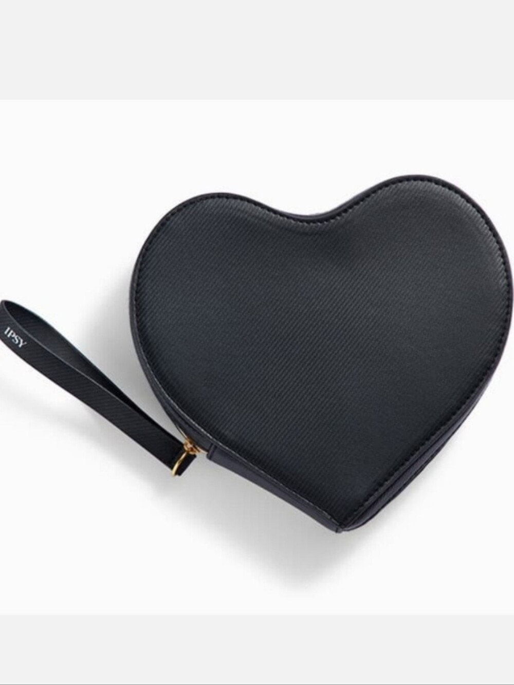 NWT NARS HARD SHELL BLACK HEART ZIPPER CLUTCH BAG!